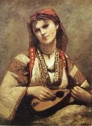 Corot Camille Christine Nilson or Bohemia with Mandolin oil painting picture wholesale